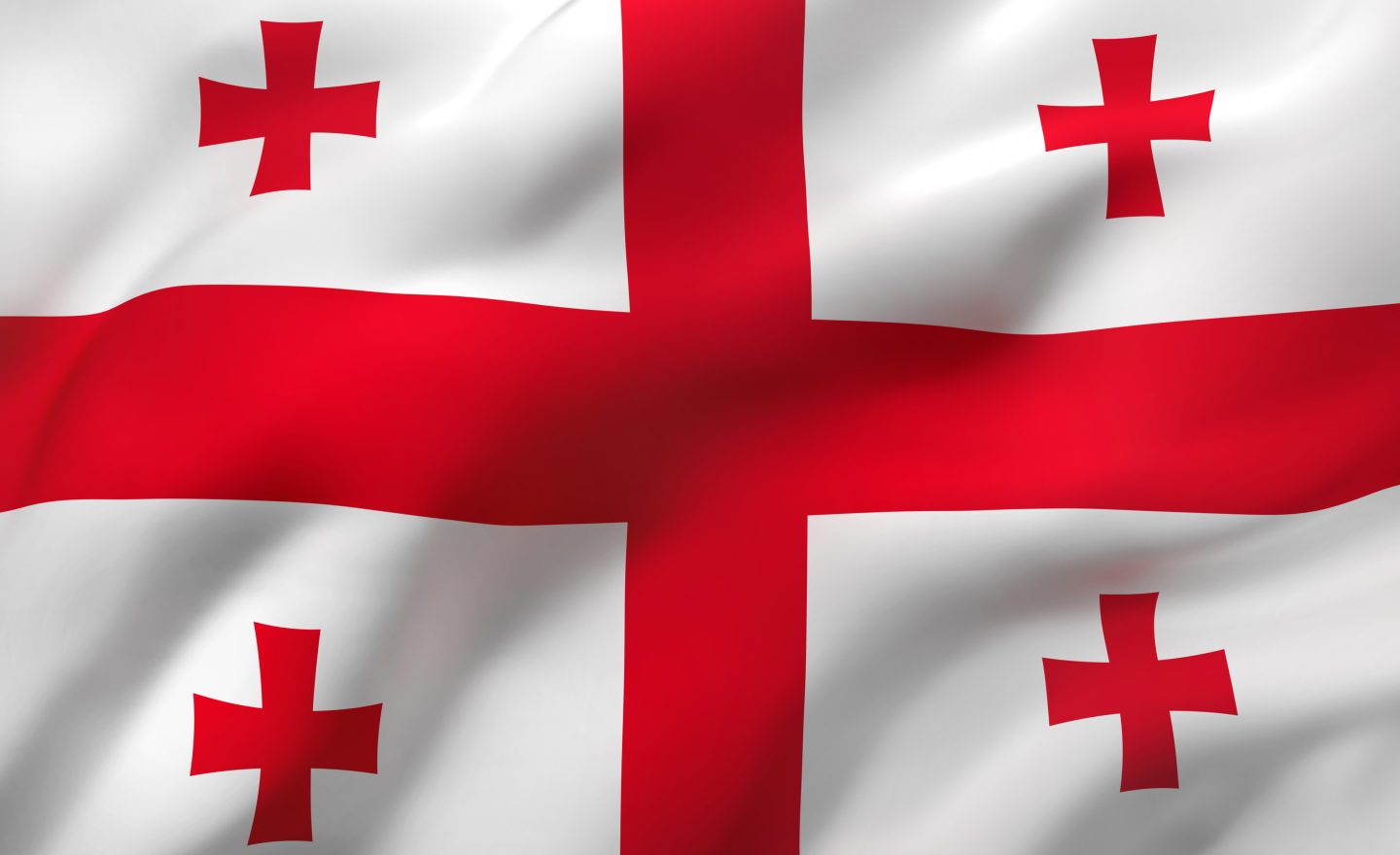 Flag of Georgia blowing in the wind